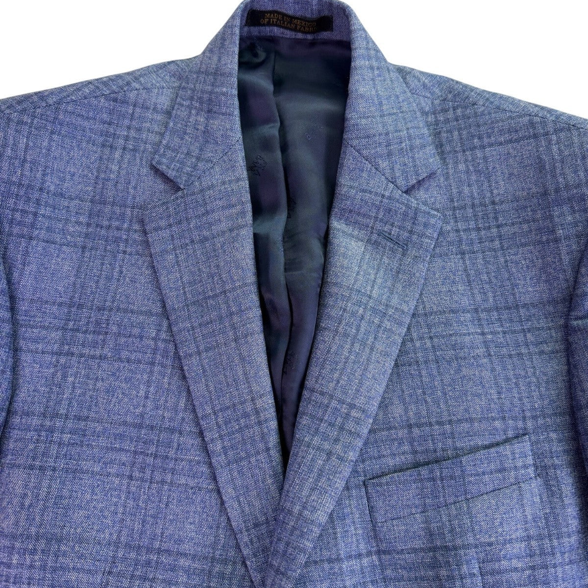 Jos. A. Bank Mens Blue Wool Plaid Suit Jacket Reserve Collection Size 43R