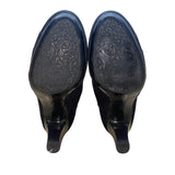 Clarks Women’s Black Leather Upper Suede Ankle Booties Size 8.5M