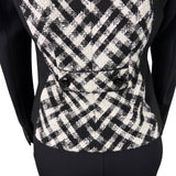 White House Black Market Womens Black & White Plaid Long Sleeve Blazer Sz 6