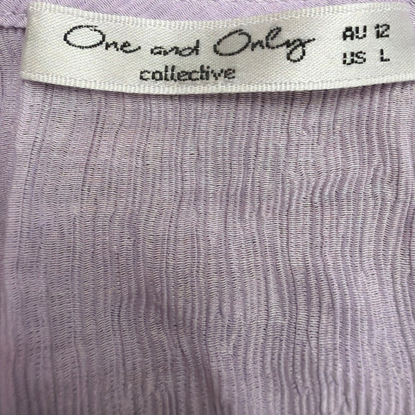 One And Only Women Lilac Ruffle Tie Front Dress Size L