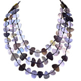Multi-Strand Womens Natural Mother Of Pearl Shell Statement Necklace