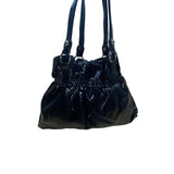 Women’s Black & Purple Sequin Leopard Patchwork Buckle Detail Shoulder Bag