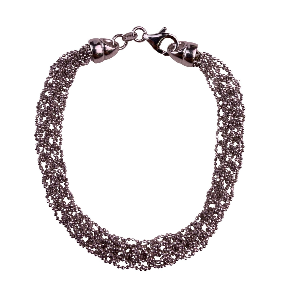 Sterling Silver Womens Multi-Strand Bracelet .925 Lobster Clasp Italy
