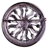 Monet Womens Silver Tone Metal Sunburst Brooch Vintage Filigree Circular Design
