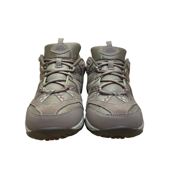 Easy Spirit Women’s Brown  Leather & Mesh Explore Map Walking Sneakers Size 10M