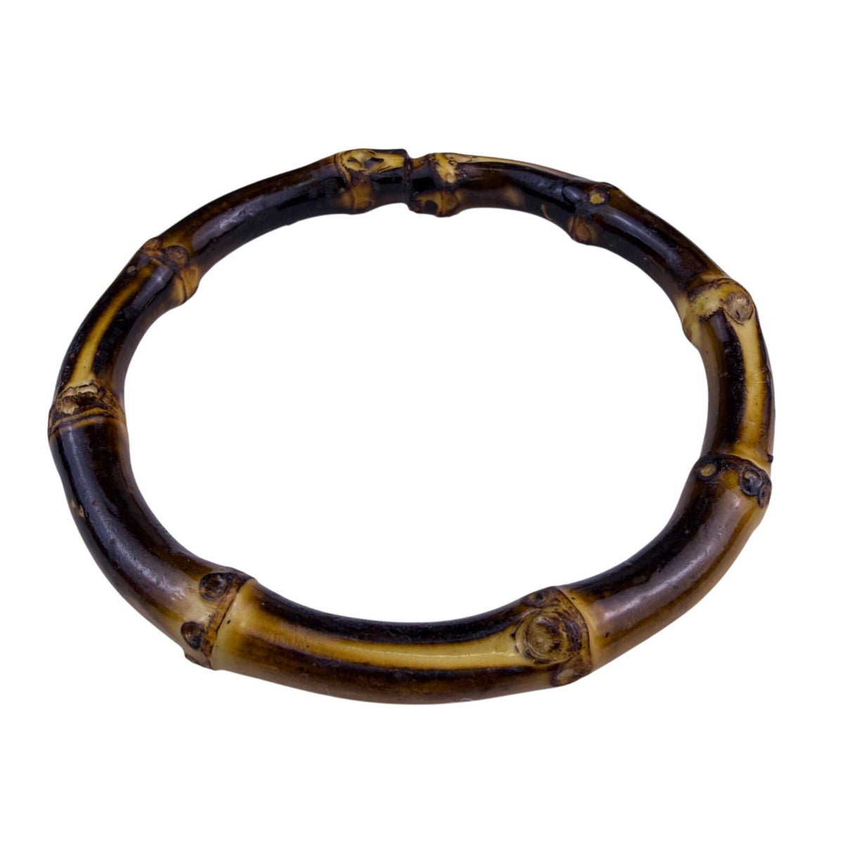 Trio Of Handmade Bamboo Bangles Women Natural Tone Statement Jewelry