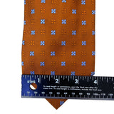 Faconnable  Mens Orange & Blue Floral Silk Necktie Elegant Design