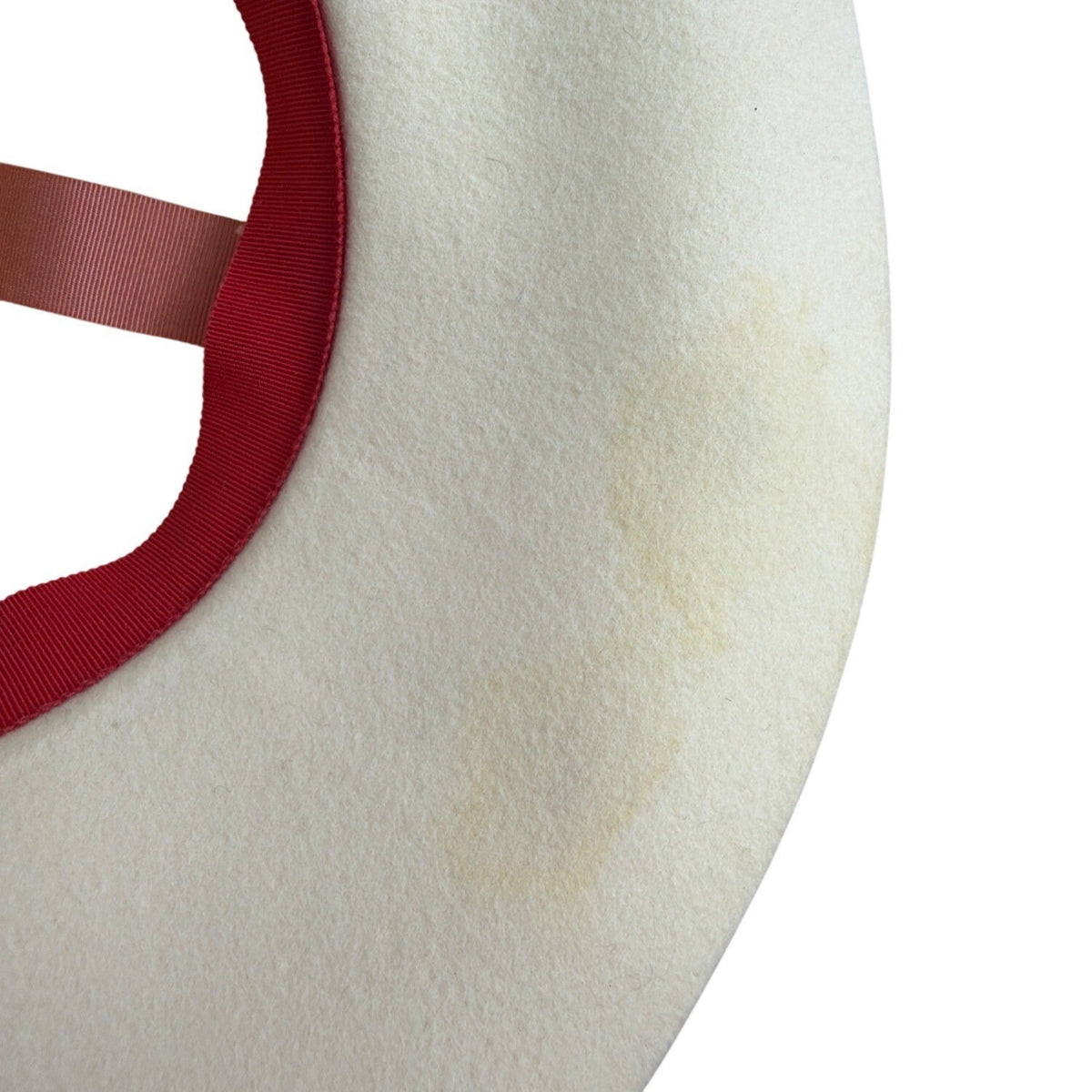 ADOLFO II Frances Berman Womens Ivory Felt Wide Brim Hat Accent Vintage