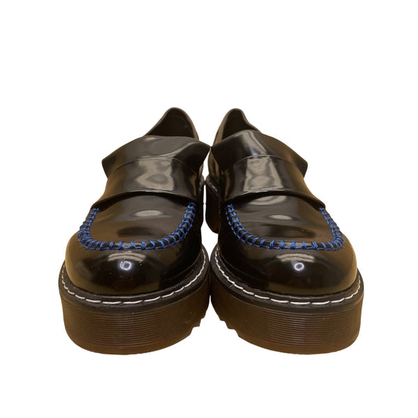 Steve Madden Women’s Black & Blue Stitching Platform Shelton Loafers Size 7