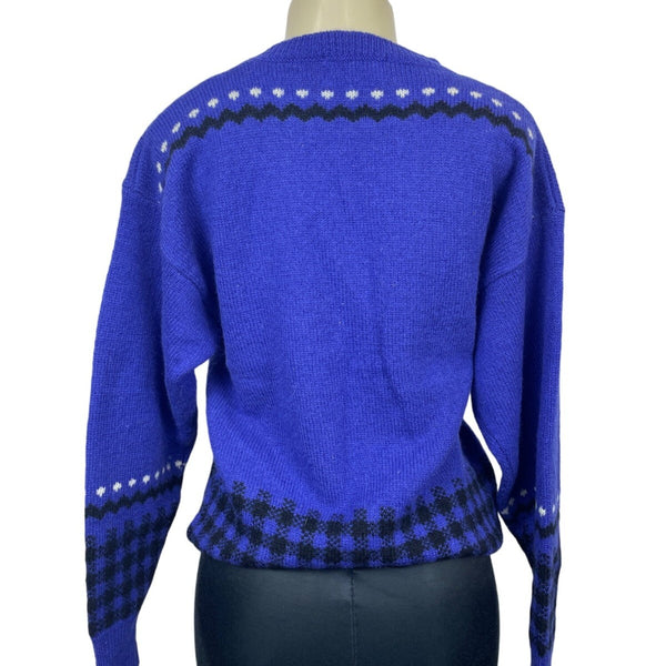 Vintage Sportific Kristin Collection Women's Royal Blue Wool Sweater Sz M