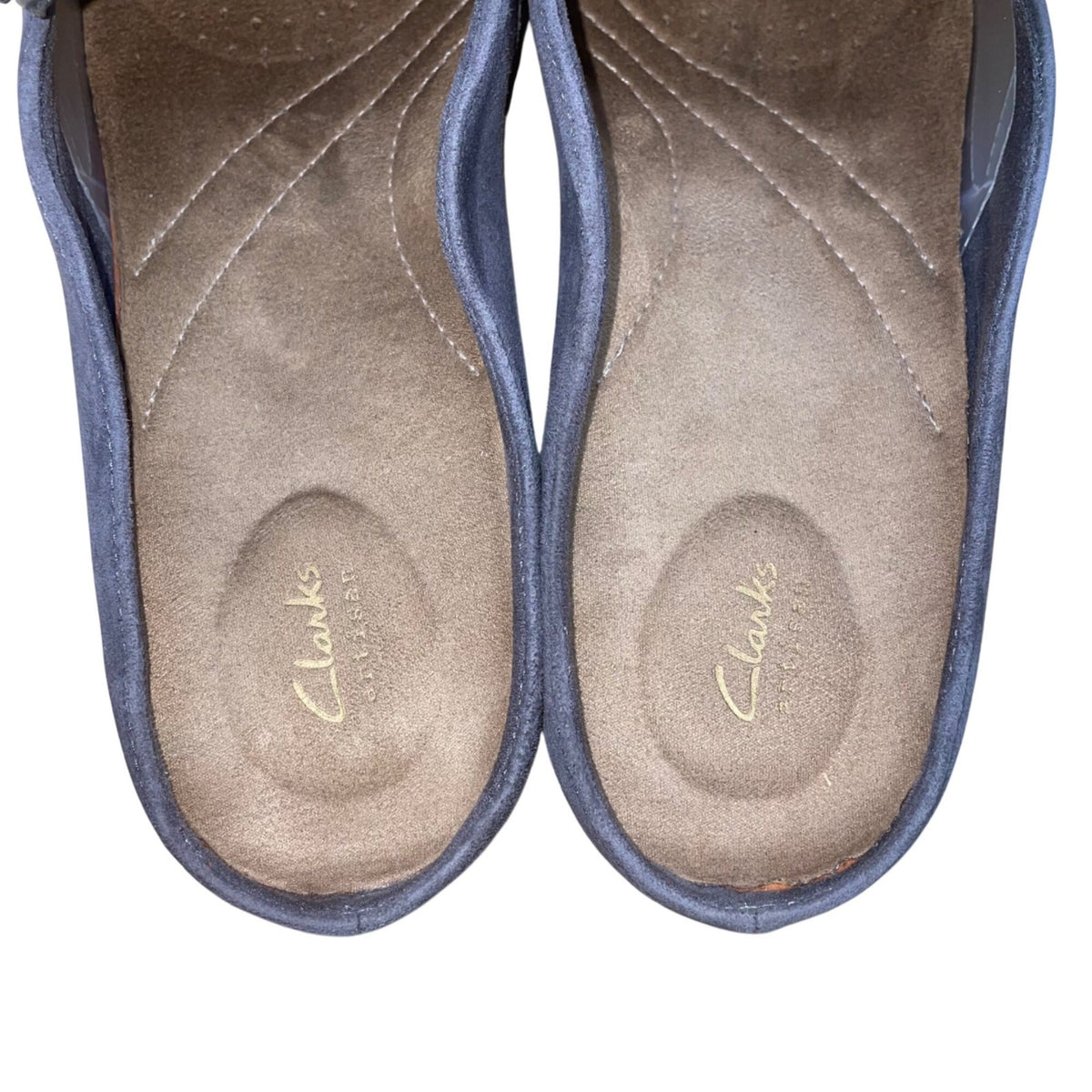 Clarks Women’s Gray Suede Slip-On Comfortable Mule Loafers Shoes Size 10M