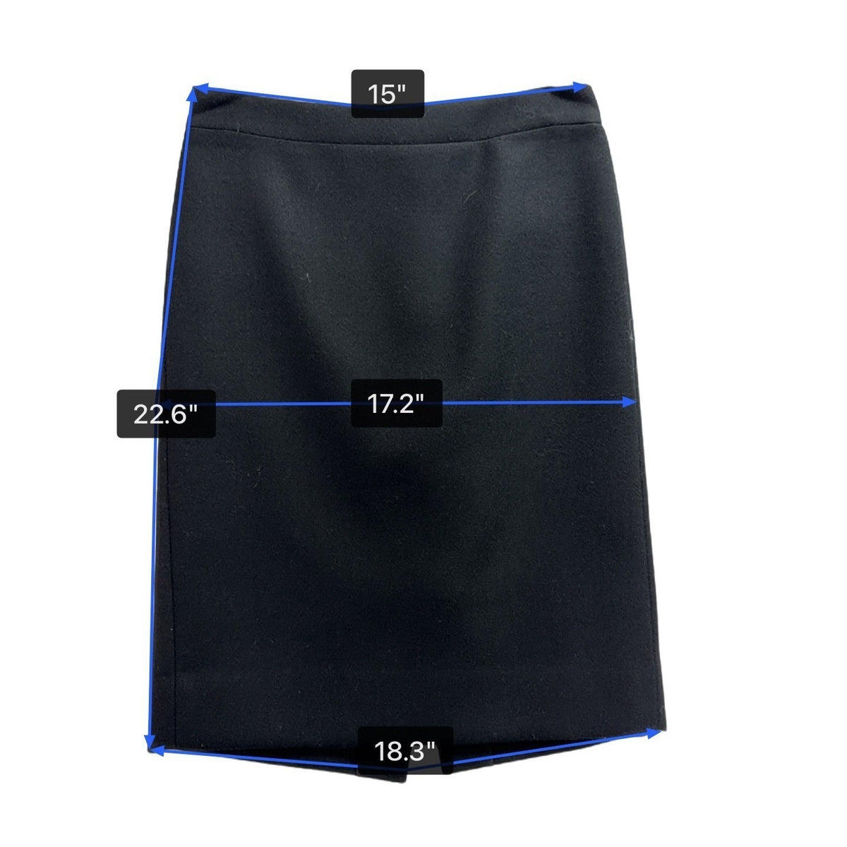 J.Crew Womens Black Wool Pencil Skirt Career Wear Timeless Style Size 2