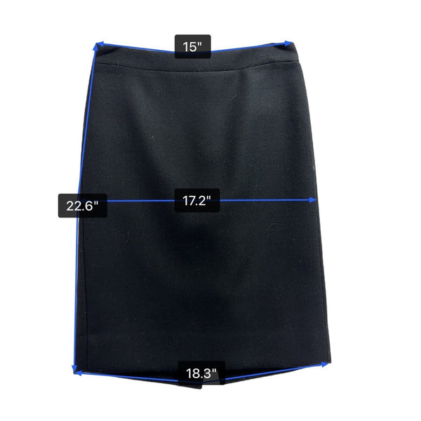 J.Crew Womens Black Wool Pencil Skirt Career Wear Timeless Style Size 2