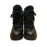 Nine West Women’s Black Leather Lace-Up Fur-Lined Winter Ankle Boots Size 9M