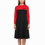 Sara Campbell Womens Red & Black Rayon Blend A-Line Dress Bow Accent XS