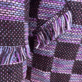 Starlite Womens Brown & Pink Woven Fringe Open Front Blazer Jacket Sz 12