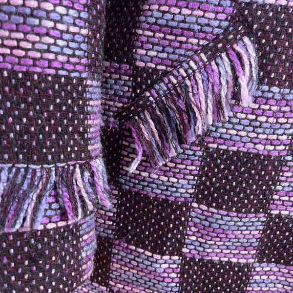 Starlite Womens Brown & Pink Woven Fringe Open Front Blazer Jacket Sz 12