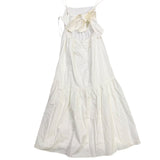 Wayf Womens White Cotton Maxi DressSleeveless Back Bow Detail Size XS