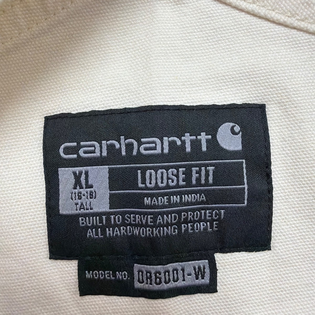 Carhartt Womens White Canvas Rugged Flex Bib Overalls Loose Fit Sz XL (16-18)