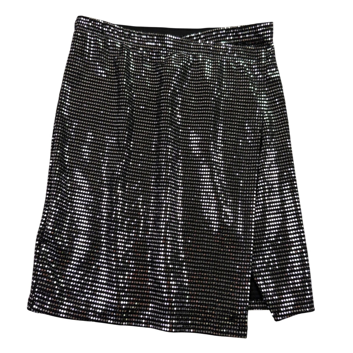 Sincerely Jules Womens Silver Lurex Sequined Crop Top & Skirt Set Size S