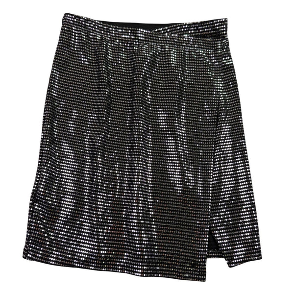Sincerely Jules Womens Silver Lurex Sequined Crop Top & Skirt Set Size S