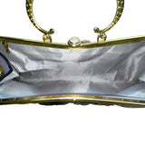 Vintage Black Mesh Fairy Themed Handbag With Gold Frame Unique Evening Bag