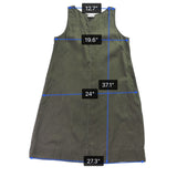 J Jill Womens Olive Linen Tank Shift Dress Sleeveless Relaxed Fit Size M