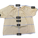 Ann Taylor Women's Yellow Blouse Relaxed Fit Pleated Scoop Neck Size L - New