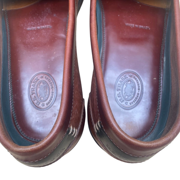 H.S Trask Men’s Brown Leather Vibram Sole Tassel Moccasin Size 12N