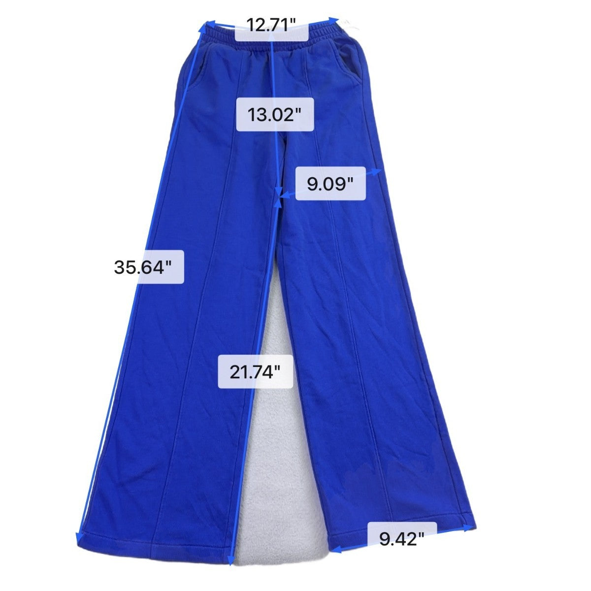 Gap Womens Royal Blue Wide Leg Sweatpants Casual Elastic Waist Sz XS