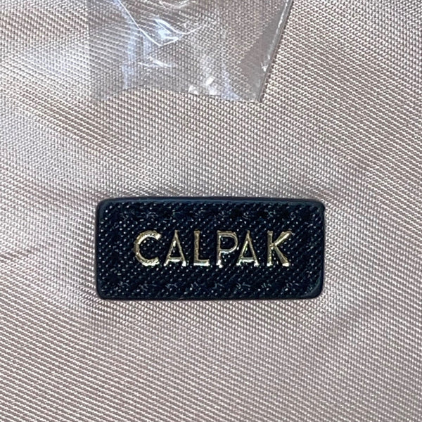 Calpak Unisex Black Leather With Gold Zipper Accents Whipstitch Laptop Backpack
