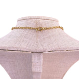 Gold Tone Womens Blue Rhinestone Necklace Statement Jewelry