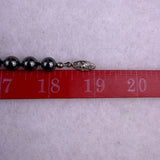 Handmade Womens Black Glass Beaded Necklace Silver-Tone Clasp Unique Jewelry