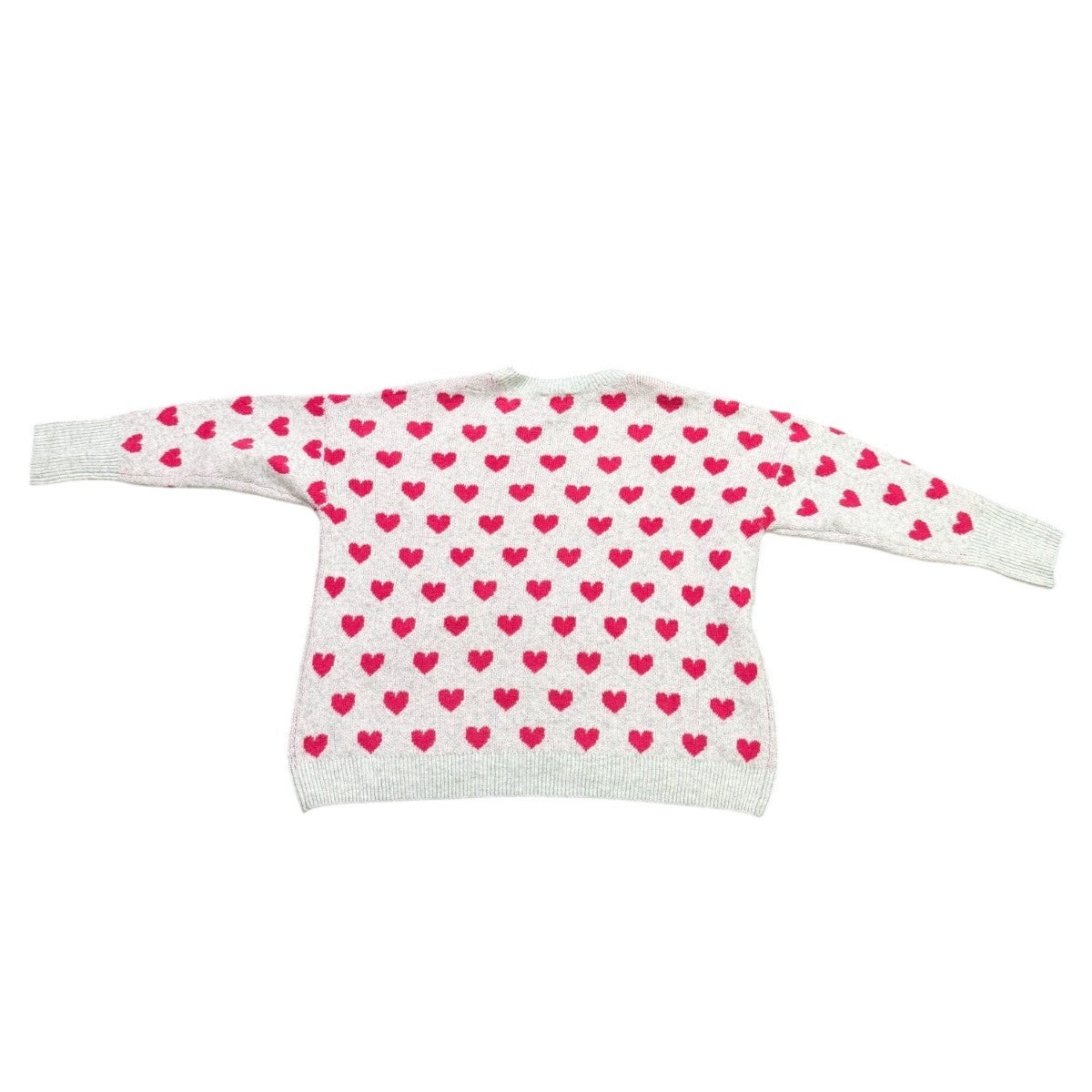 Cece Womens White & Pink Heart Pattern Pullover Sweater Size L