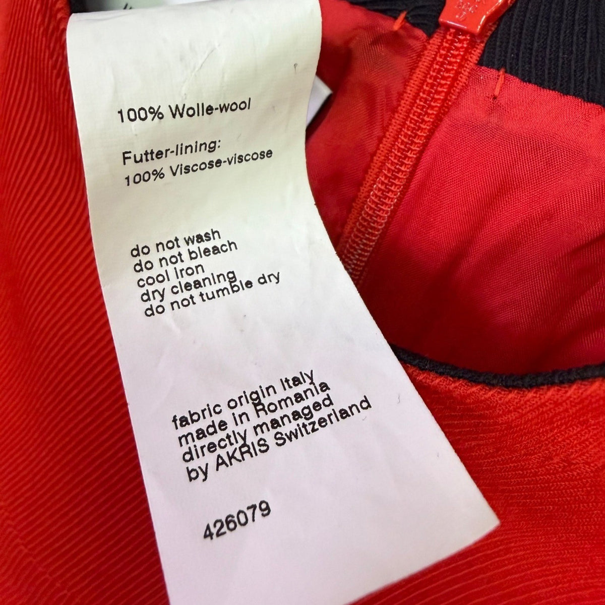 Akris Punto Womens Red Wool Pleated Sleeveless Dress Italy Design Size 34