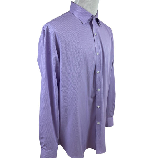 Con.Struct Mens Lavender Button-Up Long Sleeve Shirt Diamond Pattern Size XL