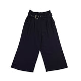Michael Kors Women Black Wide Leg Belted Cropped Pants Size 6