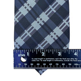 Umo Lorenzo Mens Blue Polyester Plaid Tie Classic Textured Finish Italy