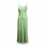 J.Crew Womens Green Polyester Slip Dress Spaghetti Straps Midi Dress Size 4