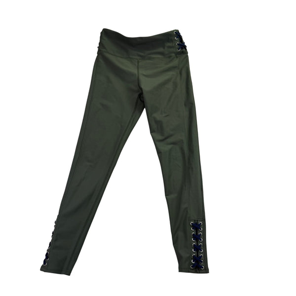 Soul Womens Green Polyester/Spandex High-Waisted Lace-Up Leggings Size S