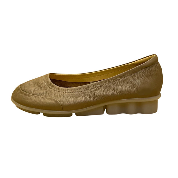 San Ou Women’s Brown Leather Casual Slip-On Shoes Size EU37/US6