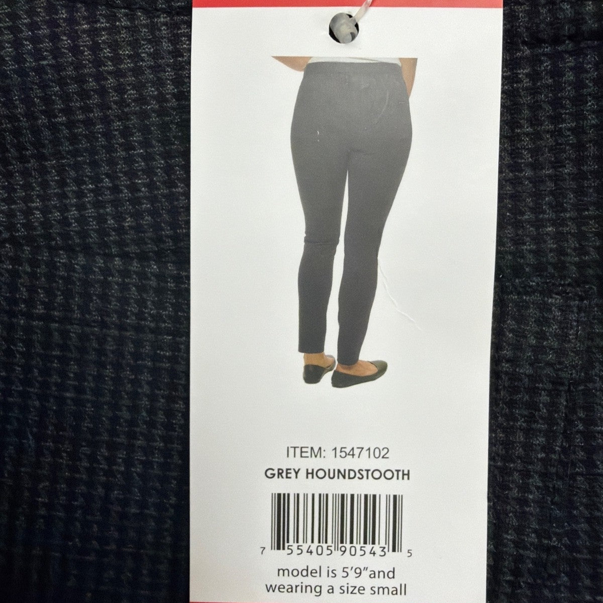 DKNY Jeans Womens Grey Houndstooth Polyester Blend Slim Fit Pants Medium Size M