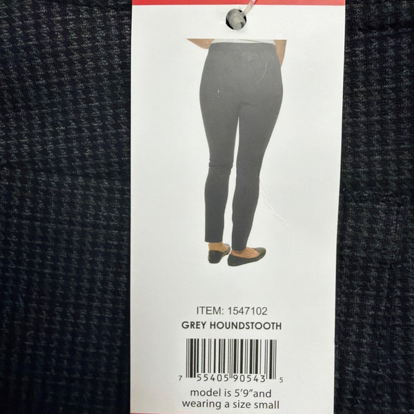 DKNY Jeans Womens Grey Houndstooth Polyester Blend Slim Fit Pants Medium Size M