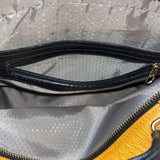 Absolutti Camel Brown & Black Faux Leather & Gold Zipper Crossbody Camera Bag