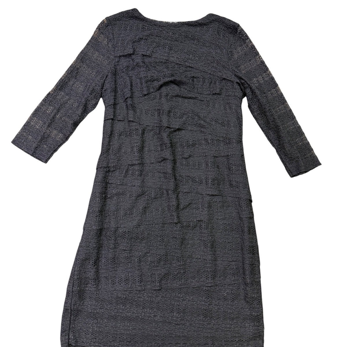 Chicos Womens Black Lace Dress Lined Elegant 3/4 Sleeve Size 2