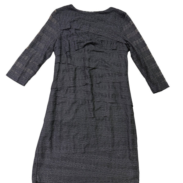 Chicos Womens Black Lace Dress Lined Elegant 3/4 Sleeve Size 2