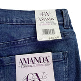 Gloria Vanderbilt Womens Blue Denim Amanda Straight-Leg Jeans Classic Fit Sz14