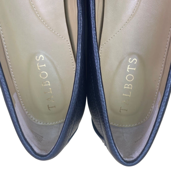 Talbots Women’s Black Leather Tassel Loafers Slip-On Comfort Shoes Size 8M