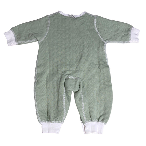 Chamie Toddler Boy's Blue White and Green Toddler Jumpsuit Set Sz 0M