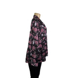Asos Womens Black & Pink Floral Button-Up Long Sleeve Shirt Size US 8